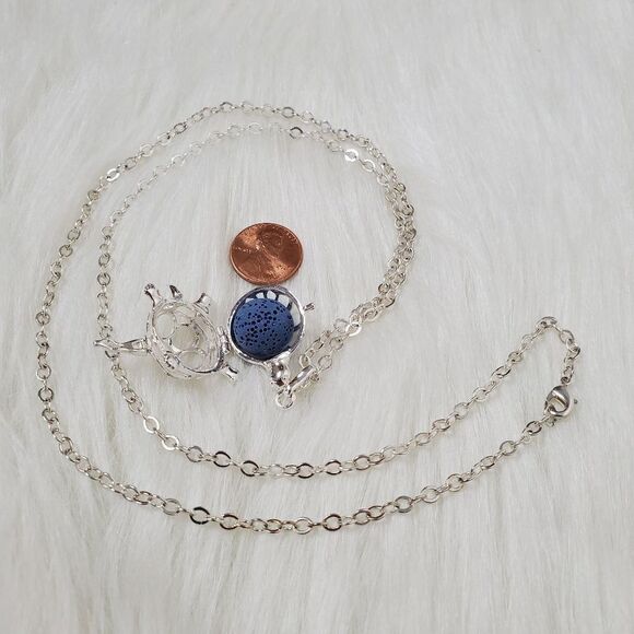 Aromatherapy necklace turtle shape with natural lava rock stone - Picture 6 of 11
